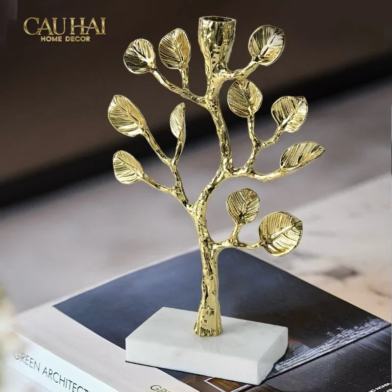 Maison Couture - Tượng Đế Nến Nhánh Cây Trang Trí Bằng Đồng Elysian Divinity Aquarium Branch H27-TƯỢNG TRANG TRÍ-CẬU HAI HOME DECOR