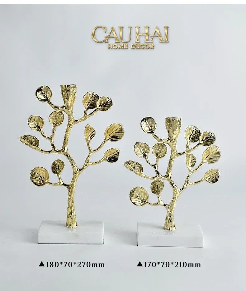 Maison Couture - Tượng Đế Nến Nhánh Cây Trang Trí Bằng Đồng Elysian Divinity Aquarium Branch H27-TƯỢNG TRANG TRÍ-CẬU HAI HOME DECOR