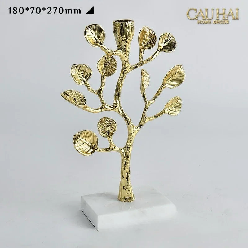 Maison Couture - Tượng Đế Nến Nhánh Cây Trang Trí Bằng Đồng Elysian Divinity Aquarium Branch H27-TƯỢNG TRANG TRÍ-CẬU HAI HOME DECOR
