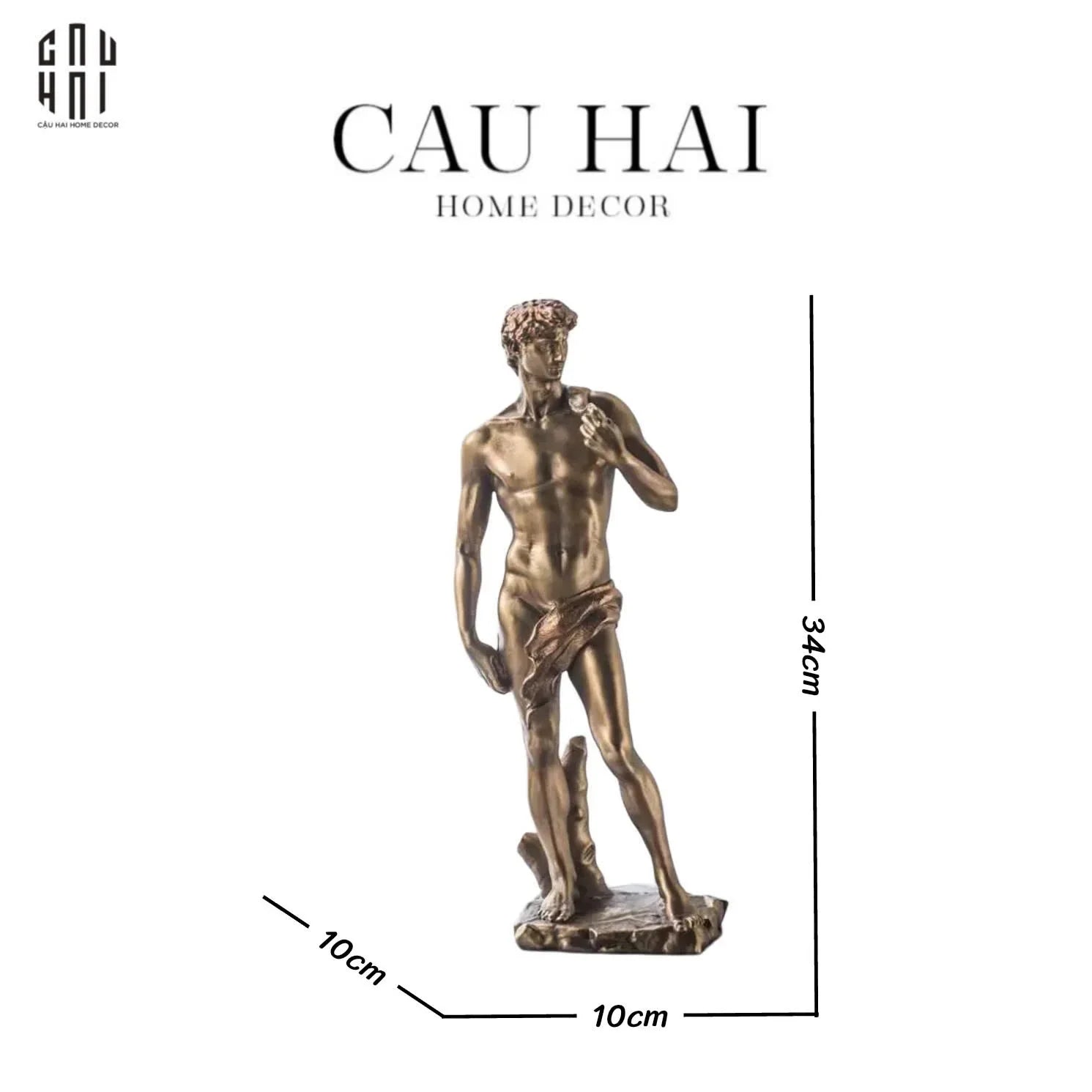 Maison Couture - Tượng Điêu Khắc Bằng Đồng David De Michelangelo 10x34-TƯỢNG TRANG TRÍ-CẬU HAI HOME DECOR