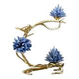 Maison Couture - Tượng Nhánh Cây Cánh Cung Bằng Đồng Đá Thạch Anh Blue Quartz 15x28x36-TƯỢNG TRANG TRÍ-Đối tác tại Trung Quốc theo từng đơn đặt hàng-CẬU HAI HOME DECOR