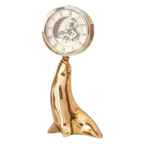 Tượng hải cẩu nâng đồng hồ Golden Guardian Seal Timekeeper H25.5 - Cậu Hai Home Decor