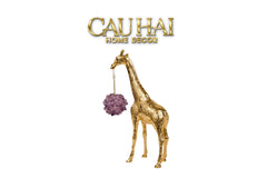 Maison Couture - Tượng Đồng Hươu Cao Cổ Brasson Giraffe Amethyst Orb Carrier 20x8x38-TƯỢNG TRANG TRÍ-CẬU HAI HOME DECOR