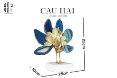 Maison Couture - Tượng Đồng Mã Não Khổng Tước Brasson Onyx Paon The Vanity Of Hera-TƯỢNG TRANG TRÍ-CẬU HAI HOME DECOR