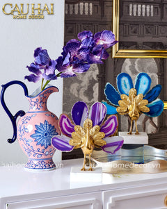 Maison Couture - Tượng Đồng Mã Não Khổng Tước Brasson Onyx Paon The Vanity Of Hera-TƯỢNG TRANG TRÍ-CẬU HAI HOME DECOR