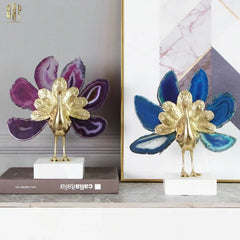Maison Couture - Tượng Đồng Mã Não Khổng Tước Brasson Onyx Paon The Vanity Of Hera-TƯỢNG TRANG TRÍ-CẬU HAI HOME DECOR