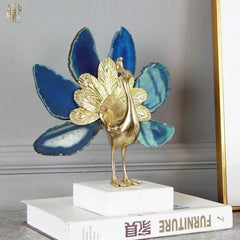 Maison Couture - Tượng Đồng Mã Não Khổng Tước Brasson Onyx Paon The Vanity Of Hera-TƯỢNG TRANG TRÍ-CẬU HAI HOME DECOR