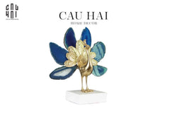 Maison Couture - Tượng Đồng Mã Não Khổng Tước Brasson Onyx Paon The Vanity Of Hera-TƯỢNG TRANG TRÍ-CẬU HAI HOME DECOR
