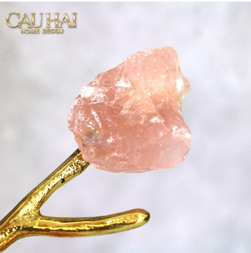 Maison Couture - Tượng Đồng Nhánh Cây Đá Thạch Anh Amethyst Aventurine Tree of Fortune 25x8x26-TƯỢNG TRANG TRÍ-CẬU HAI HOME DECOR
