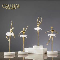 Maison Couture - Tượng Đồng Pha Lê Cô Gái Ballet Golden Ballerina Continental 10x30-TƯỢNG TRANG TRÍ-CẬU HAI HOME DECOR