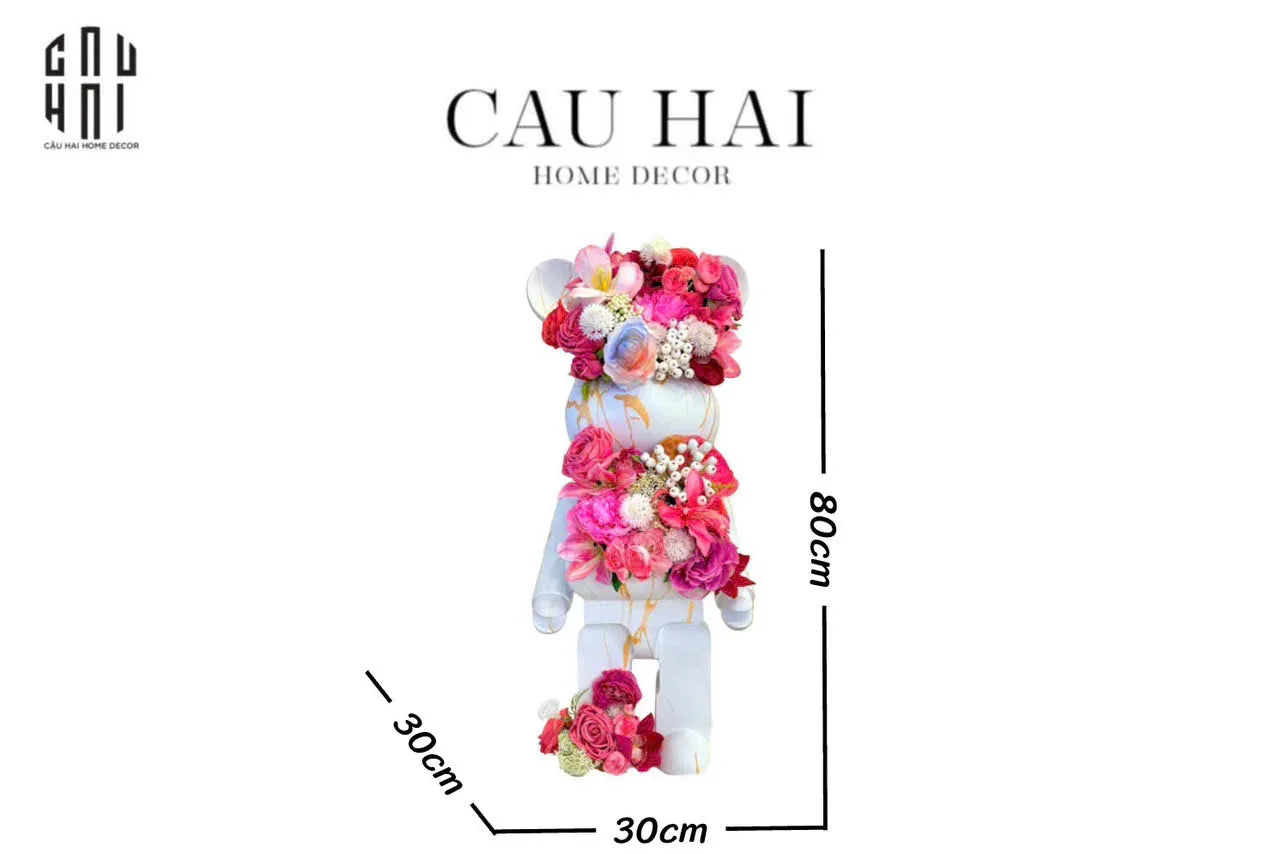 Maison Couture - Tượng Gấu B.Bear Jr 80 Le Fleur-TƯỢNG TRANG TRÍ-CẬU HAI HOME DECOR