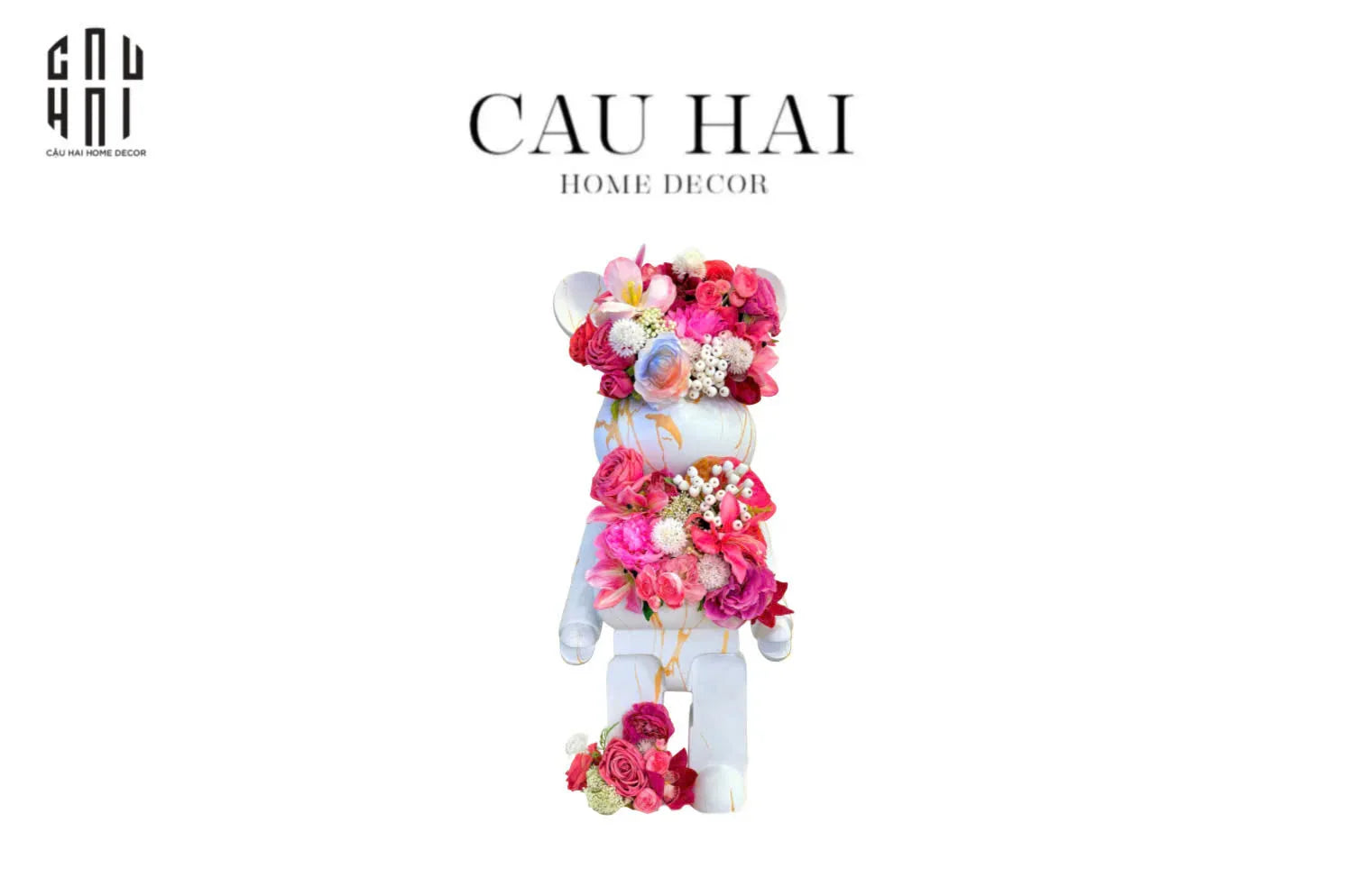 Maison Couture - Tượng Gấu B.Bear Jr 80 Le Fleur-TƯỢNG TRANG TRÍ-CẬU HAI HOME DECOR