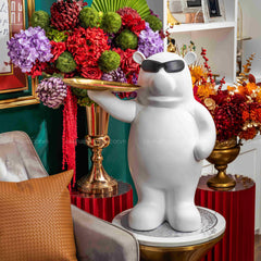 Maison Couture - Tượng Gấu Đeo Kính Bear in Black - Big Boss Bear 45x68-CẬU HAI HOME DECOR