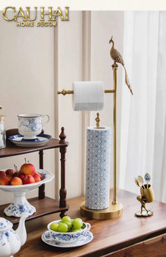 Maison Couture - Tượng Giá Treo Khăn Khổng Tước Bằng Đồng Royale Paon Bathroom Vanity 16x67-TƯỢNG TRANG TRÍ-CẬU HAI HOME DECOR