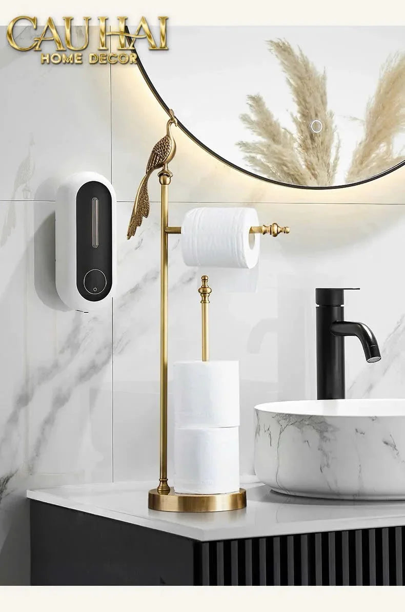 Maison Couture - Tượng Giá Treo Khăn Khổng Tước Bằng Đồng Royale Paon Bathroom Vanity 16x67-TƯỢNG TRANG TRÍ-CẬU HAI HOME DECOR