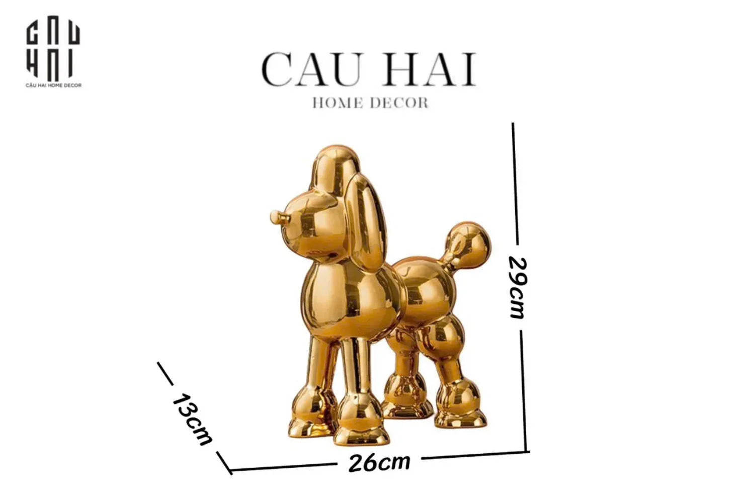 Maison Couture - Tượng Gilded Royal Poodle-TƯỢNG TRANG TRÍ-CẬU HAI HOME DECOR