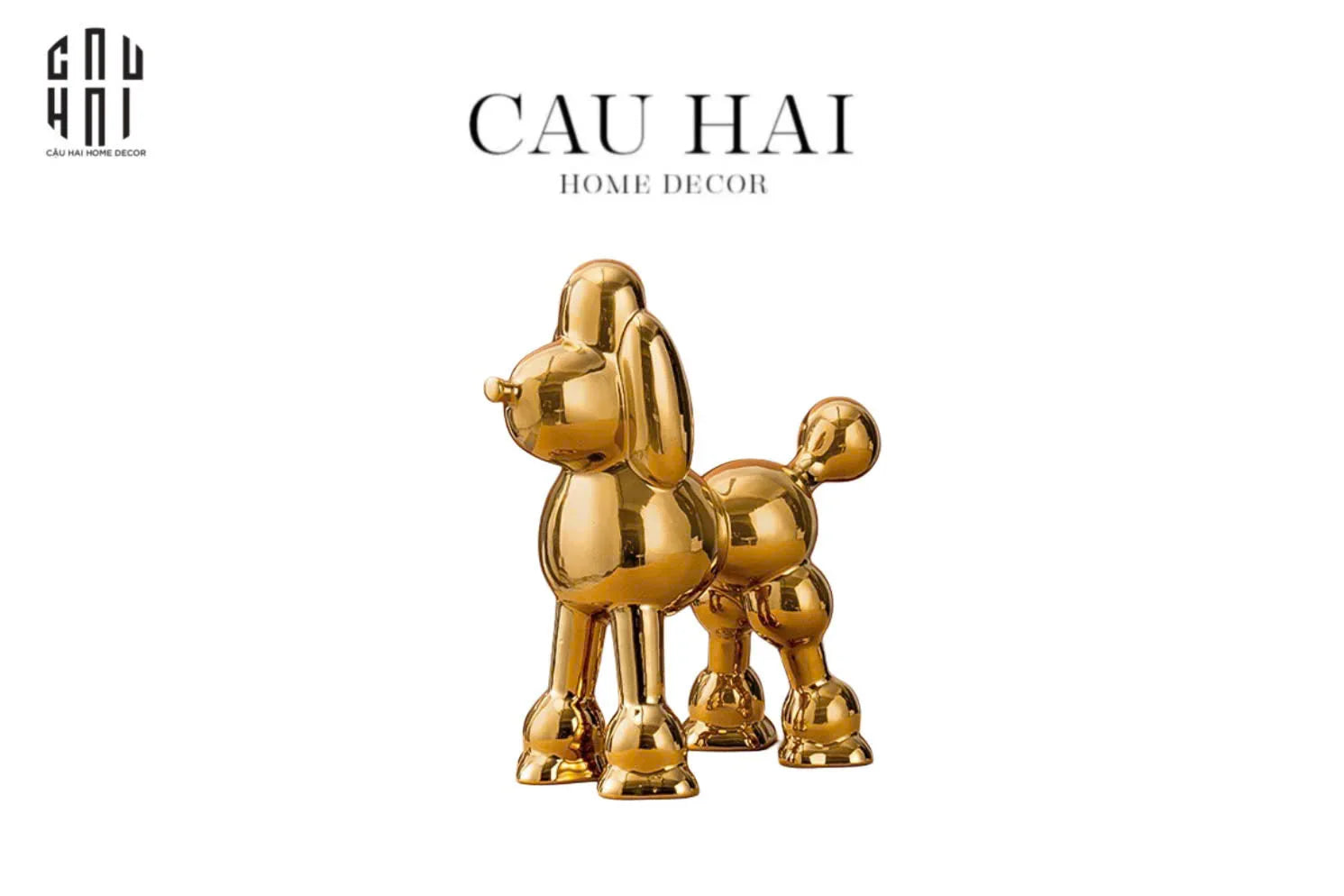 Maison Couture - Tượng Gilded Royal Poodle-TƯỢNG TRANG TRÍ-CẬU HAI HOME DECOR