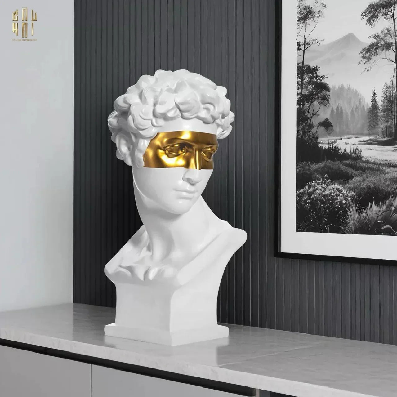 Maison Couture - Tượng Giuliano Masque Doré Spéciale Limitée 60Cm-TƯỢNG TRANG TRÍ-CẬU HAI HOME DECOR