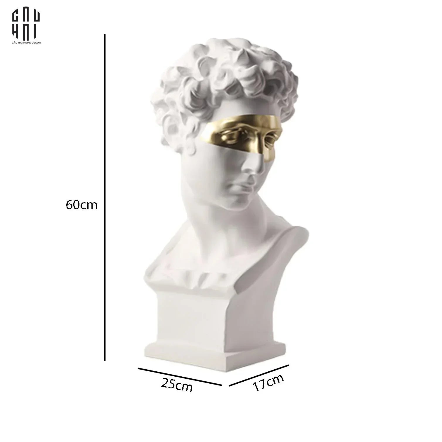 Maison Couture - Tượng Giuliano Masque Doré Spéciale Limitée 60Cm-TƯỢNG TRANG TRÍ-CẬU HAI HOME DECOR
