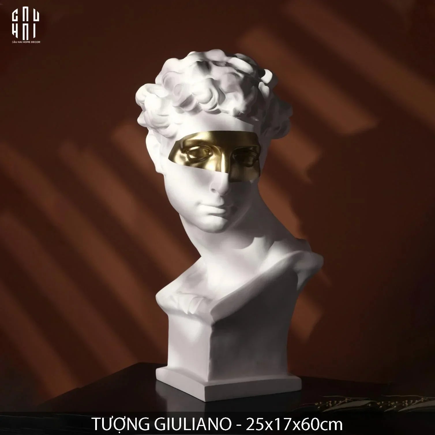Maison Couture - Tượng Giuliano Masque Doré Spéciale Limitée 60Cm-TƯỢNG TRANG TRÍ-CẬU HAI HOME DECOR