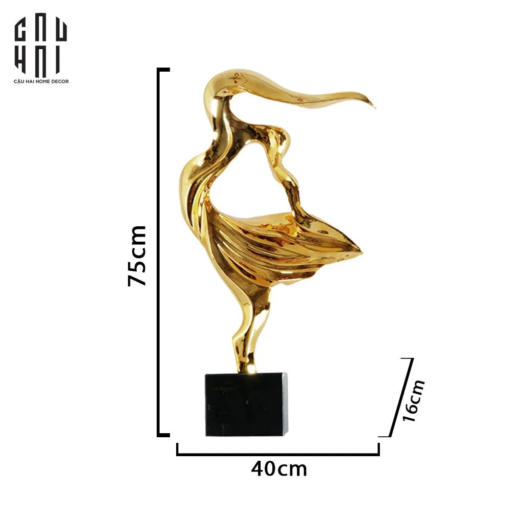 Maison Couture - Tượng Golden Ballet 75 Ss25-TƯỢNG TRANG TRÍ-CẬU HAI HOME DECOR