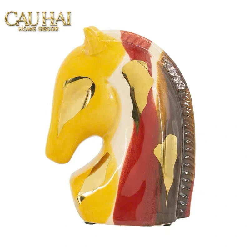 Maison Couture - Tượng Gốm Đầu Ngựa Equine Silhouette Sculpture Layered Painting Glazing H18/H28-TƯỢNG TRANG TRÍ-CẬU HAI HOME DECOR