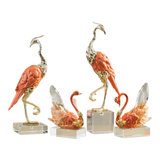 Maison Couture - Tượng Hồng Hạc Bằng Đồng Đế Pha Lê - Brasson Crane Critalleries Sculptures 13x41-TƯỢNG TRANG TRÍ-Đối tác tại Trung Quốc theo từng đơn đặt hàng-CẬU HAI HOME DECOR