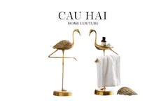 Maison Couture - Tượng Hạc Đồng Folie Flamingo Towels Hanging Bathroom Vanity H38-CẬU HAI HOME DECOR