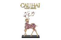 Maison Couture - Tượng Hươu Đồng Đá Thạch Anh Tím Sentinel Prima Gemstones Antler - H44x26-TƯỢNG TRANG TRÍ-CẬU HAI HOME DECOR