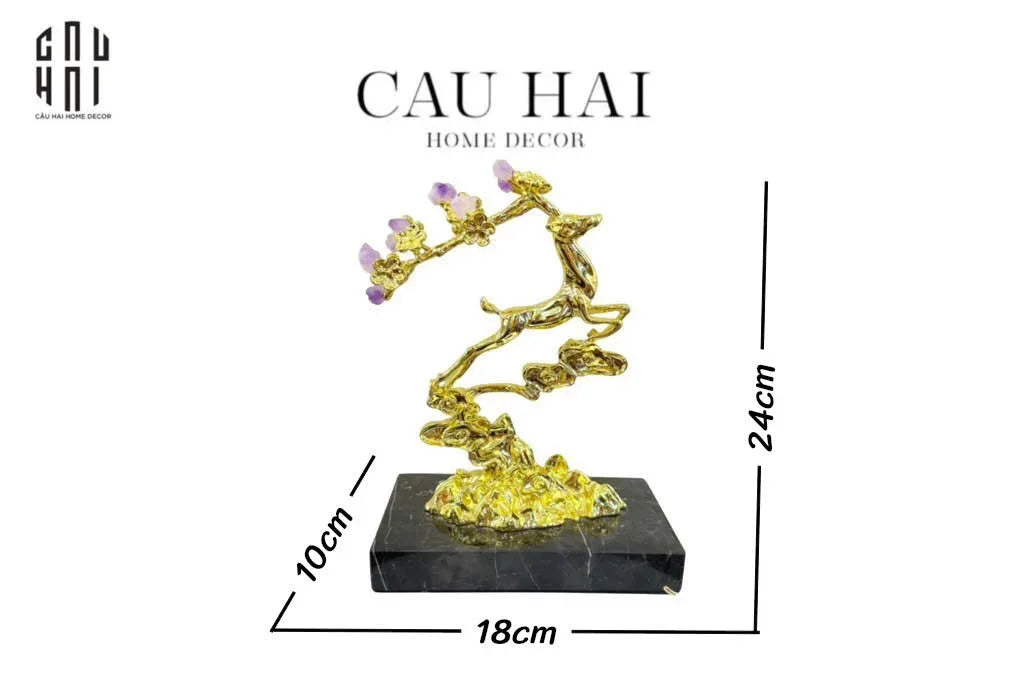 Maison Couture - Tượng Hươu Golden Elk Of Fortune Amethyst-TƯỢNG TRANG TRÍ-CẬU HAI HOME DECOR