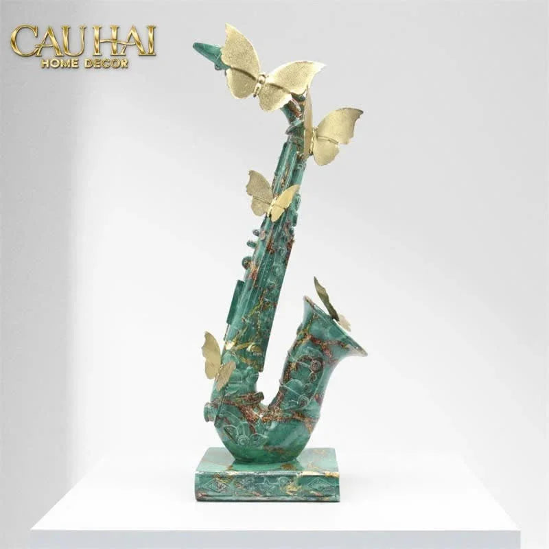 Maison Couture - Tượng Kèn Saxo Verdigris Wings Serenade H43-TƯỢNG TRANG TRÍ-CẬU HAI HOME DECOR