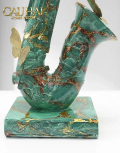 Maison Couture - Tượng Kèn Saxo Verdigris Wings Serenade H43-TƯỢNG TRANG TRÍ-CẬU HAI HOME DECOR