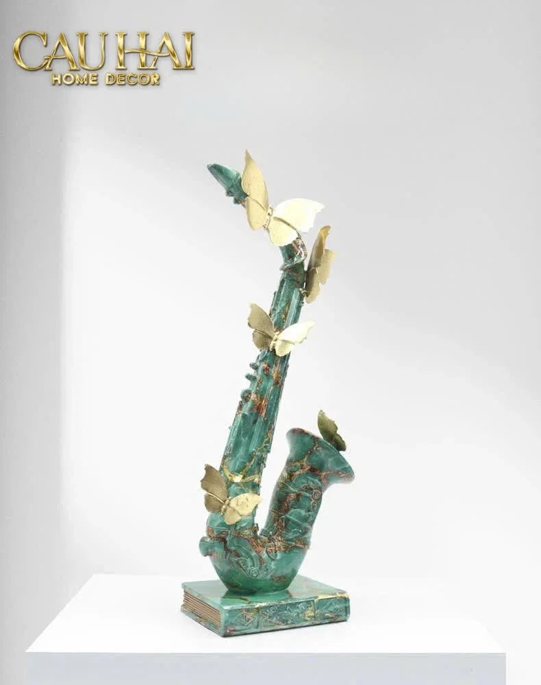 Maison Couture - Tượng Kèn Saxo Verdigris Wings Serenade H43-TƯỢNG TRANG TRÍ-CẬU HAI HOME DECOR