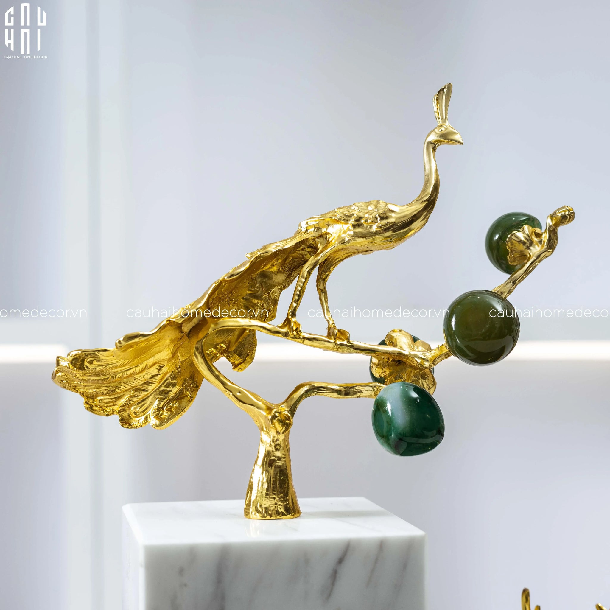 Maison Couture - Tượng Khổng Kim Tước Le Paon D'Or De L'Empereur 15x21-TƯỢNG TRANG TRÍ-CẬU HAI HOME DECOR