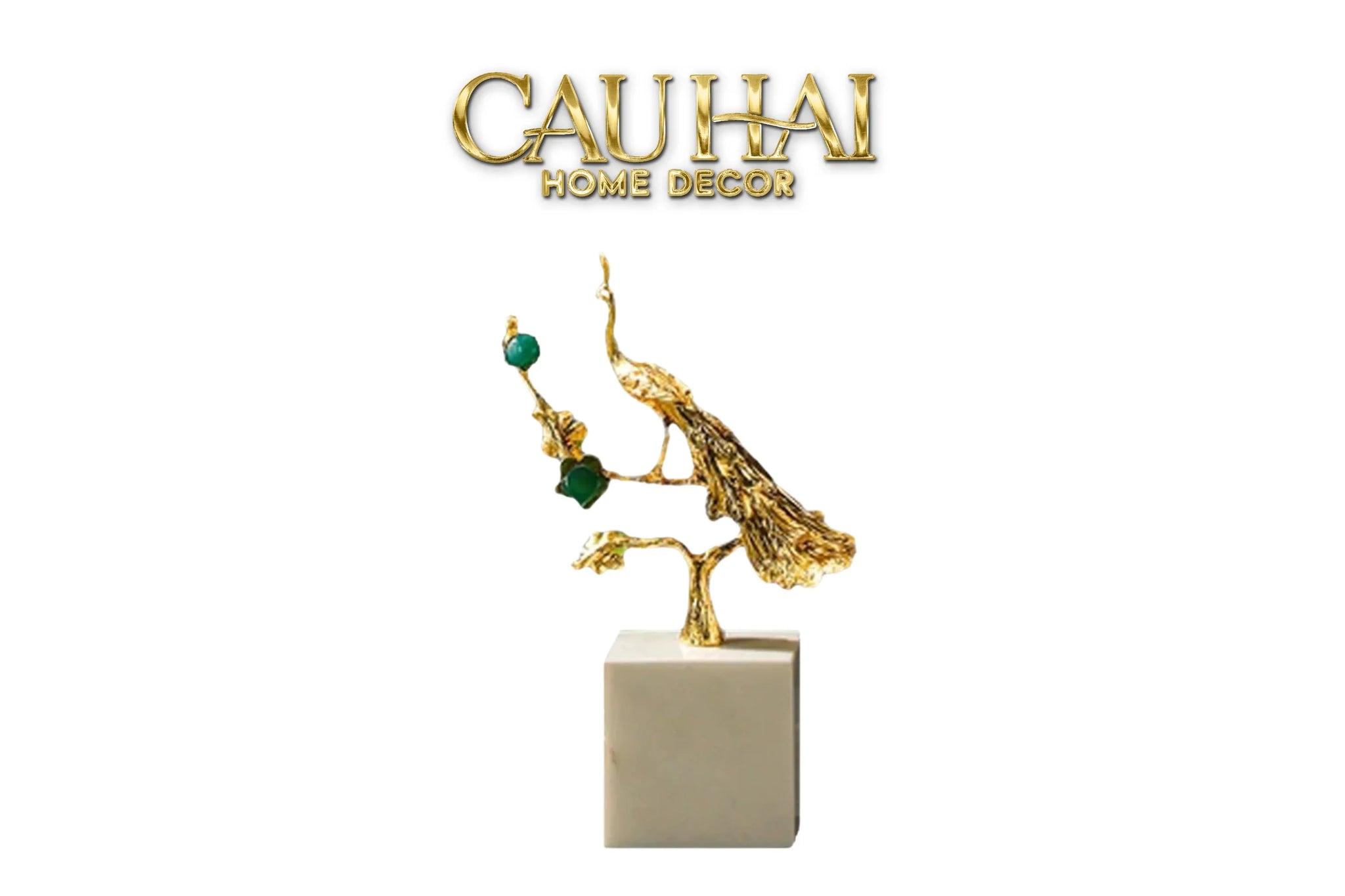 Maison Couture - Tượng Khổng Kim Tước Le Paon D'Or De L'Empereur 15x21-TƯỢNG TRANG TRÍ-CẬU HAI HOME DECOR