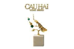 Maison Couture - Tượng Khổng Kim Tước Le Paon D'Or De L'Empereur 15x21-TƯỢNG TRANG TRÍ-CẬU HAI HOME DECOR