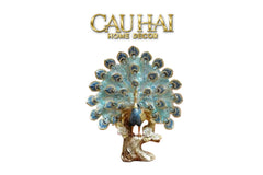 Maison Couture - Tượng Khổng Tước Paon Céleste Bleu Ciel - Empress Fan H33-TƯỢNG TRANG TRÍ-CẬU HAI HOME DECOR