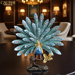 Maison Couture - Tượng Khổng Tước Royal Paon Plumage - Empress Fan 29x31 cm-TƯỢNG TRANG TRÍ-CẬU HAI HOME DECOR
