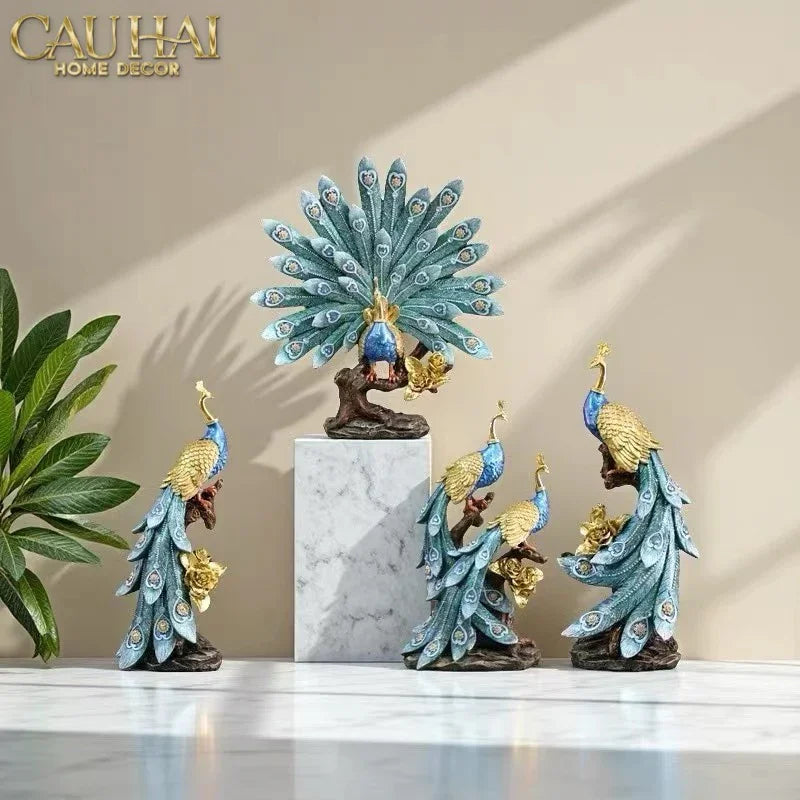 Maison Couture - Tượng Khổng Tước Royal Paon Plumage - Empress Fan 29x31 cm-TƯỢNG TRANG TRÍ-CẬU HAI HOME DECOR