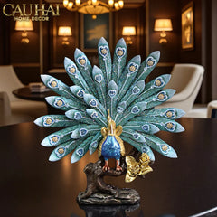 Maison Couture - Tượng Khổng Tước Royal Paon Plumage - Empress Fan 29x31 cm-TƯỢNG TRANG TRÍ-CẬU HAI HOME DECOR
