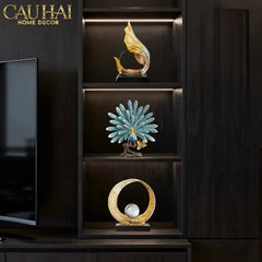 Maison Couture - Tượng Khổng Tước Royal Paon Plumage - Empress Fan 29x31 cm-TƯỢNG TRANG TRÍ-CẬU HAI HOME DECOR