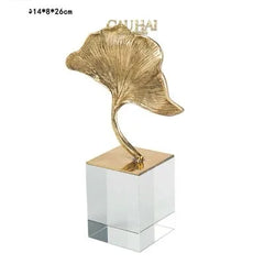 Maison Couture - Tượng Lá Ngân Hạnh Crystal Brasson Ginkgo H25-TƯỢNG TRANG TRÍ-CẬU HAI HOME DECOR