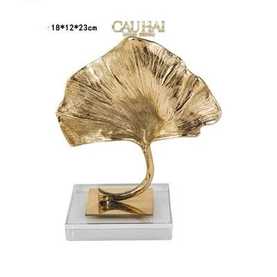 Maison Couture - Tượng Lá Ngân Hạnh Crystal Brasson Ginkgo H25-TƯỢNG TRANG TRÍ-CẬU HAI HOME DECOR