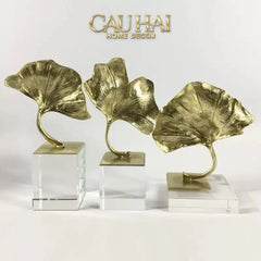 Maison Couture - Tượng Lá Ngân Hạnh Crystal Brasson Ginkgo H25-TƯỢNG TRANG TRÍ-CẬU HAI HOME DECOR