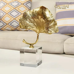 Maison Couture - Tượng Lá Ngân Hạnh Crystal Brasson Ginkgo H25-TƯỢNG TRANG TRÍ-CẬU HAI HOME DECOR