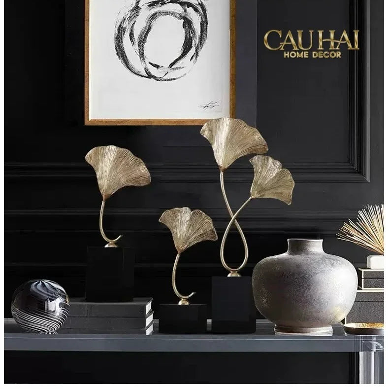 Maison Couture - Tượng Lá Ngân Hạnh Crystal Brasson Ginkgo H25-TƯỢNG TRANG TRÍ-CẬU HAI HOME DECOR