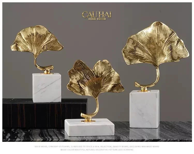 Maison Couture - Tượng Lá Ngân Hạnh Crystal Brasson Ginkgo H25-TƯỢNG TRANG TRÍ-CẬU HAI HOME DECOR