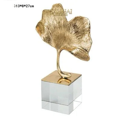 Maison Couture - Tượng Lá Ngân Hạnh Crystal Brasson Ginkgo H25-TƯỢNG TRANG TRÍ-CẬU HAI HOME DECOR