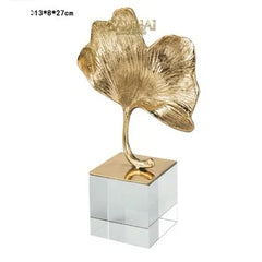 Maison Couture - Tượng Lá Ngân Hạnh Crystal Brasson Ginkgo H25-TƯỢNG TRANG TRÍ-CẬU HAI HOME DECOR