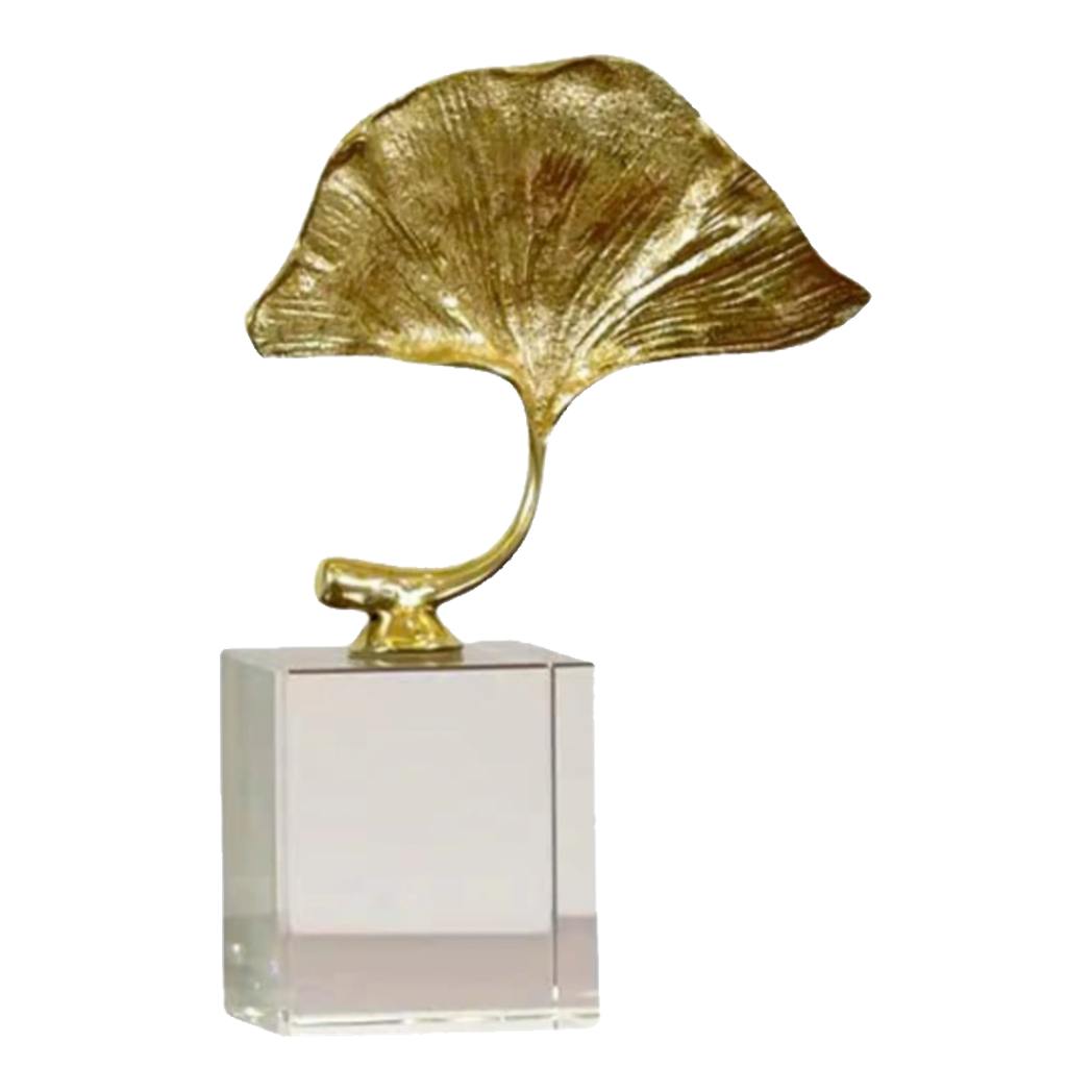 Maison Couture - Tượng Lá Ngân Hạnh Crystal Brasson Ginkgo H25